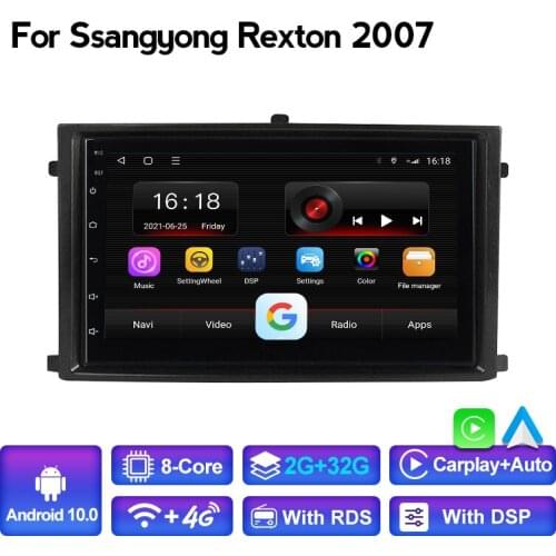 Android Car Multimedia GPS Navigation Support Carplay DSP Auto Video HD Screen Player For Ssangyong Rexton 2007 Wifi 4G