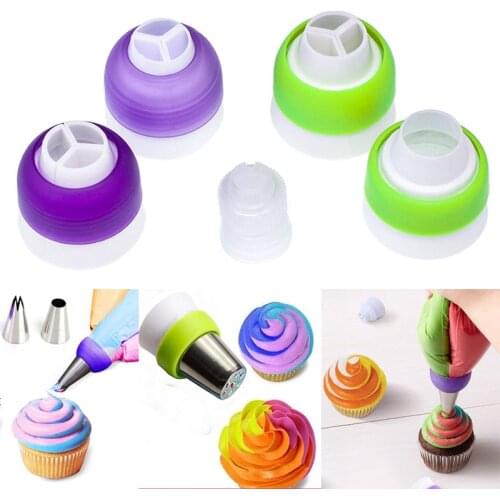 3 Color Coupler Cake Tools Bakeware Cupcake Fondant Cookie Cutters Cream Decorating Bags Converter Cake Tools