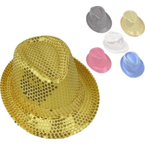 Hot-Selling new Jazz dancing Cap fashion jazz belly dance props sequins Hat stage performance sequins caps