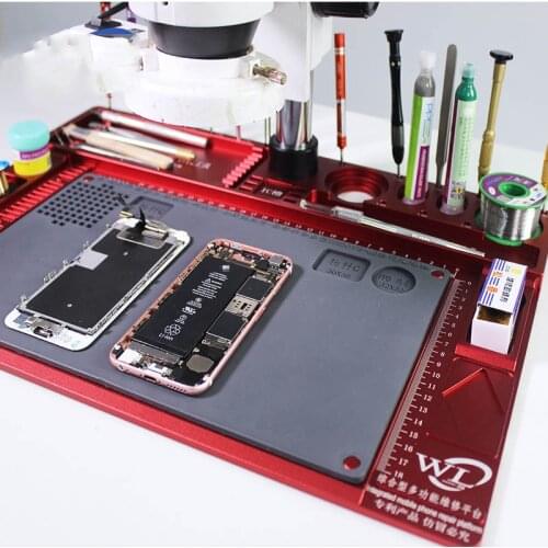 Multifunctional Aluminum Alloy Pad for Microscope High Heat Resistant Maintenance Mat For Phone Repair Platform