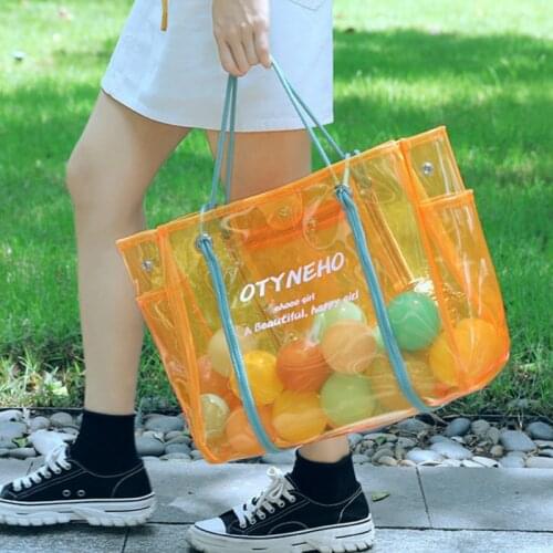 Trendy Transparenthand Bag Women 2020 New Summer Jelly Shoulder Crossbody Bag Pvc Waterproof Beach Bag Large Capacity Totes