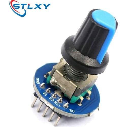 With Switch Rotary Encoder Module for Arduino Brick Sensor Development Round Audio Rotating Potentiometer Knob Cap EC11
