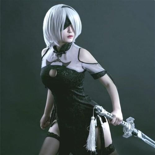 New Anime Game Nier Automata 2B Cosplay Costume Yorha No. 2 Type B Cosplay Costumes Sexy Cheongsam Dress Customized