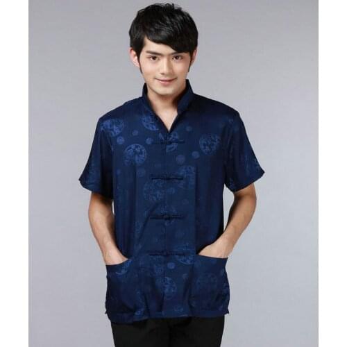 Wholesale Brand New Arrival Chinese Traditional Mens Dragon Kung Fu Shirts Tops M L XL XXL 3XL MS2015037