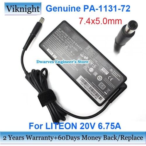 Genuine PA-1131-72 20V 6.75A 135W 7.4x5.0mm AC Adapter Power Supply For LITEON Laptop Charger