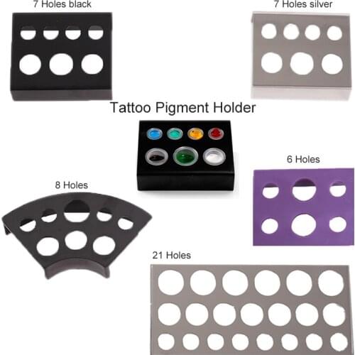 6/7/8/21 Holes Tattoo Ink Cup Holder Stand Makeup Tattoo Accessories Skin Beauty Trailer Supplies Tatoo Pigment Brack Container