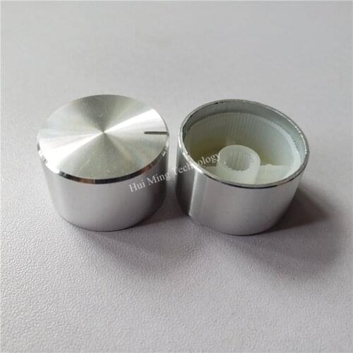 10pcs aluminum plastic cap knob potentiometer knob Smooth 26*15*6mm black D shaft amplifier volume adjustment aluminum knob