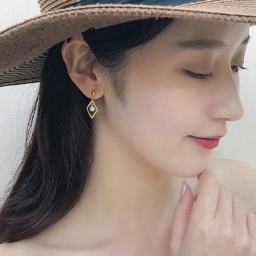 New Fashion 18k Gold Hollow Geometric Drop Dangler Earrings for Women Silver 925 Luxury Big Tassel Pearl Ear Jewelry wholesale