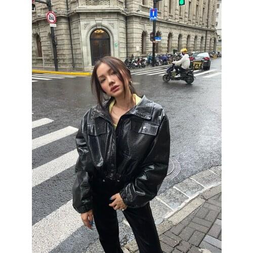 Женские черные куртки SLACTION China At AliExpress