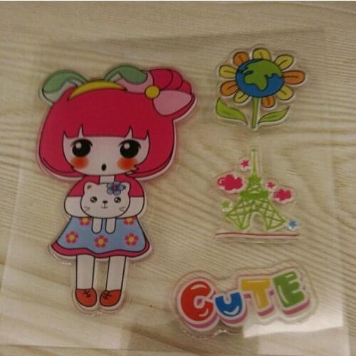 Shy Cute Girl Transparent Clear Rubber Stamp Silicone Scrapbooking Photo Album Decorative Stamp Sheet DIY Crafts