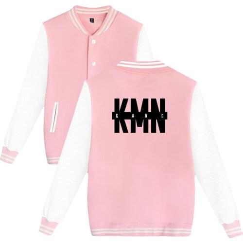 WAWNI KMN Gang Baseball Jacket Polyester Plus Cotton Men Women Trendy Casual Baseball Print Jacket Oversized Hip Hop Tops New