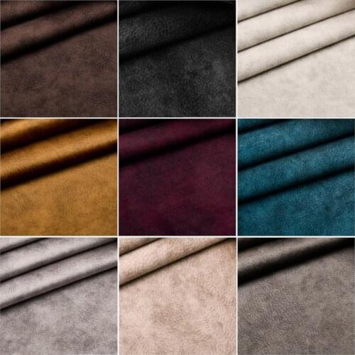 Thicken Leathaire Velvet Fabric Litchi Pattern Imitation Leather for Sofa Pillow Upholster Cloth Black White Red Blue Green Grey