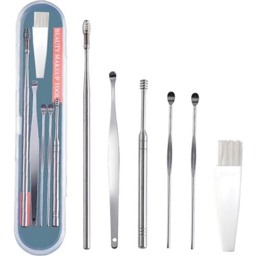 Ear Wax Pickers Stainless Steel Earpick Wax Remover Curette Ear Pick Cleaner Ear Cleaner Spoon Care Ear Clean Tool