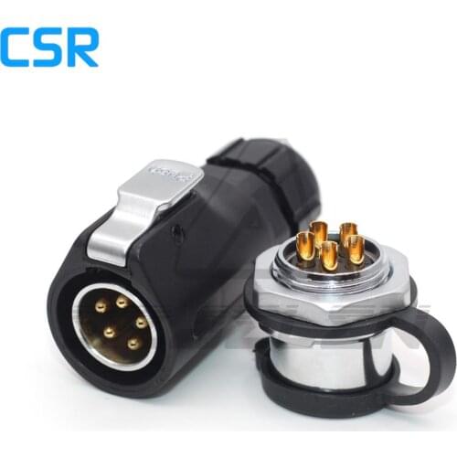 XHP20 series, 5-pin Waterproof Connector Male and Female plug socket, Industrial charging connector