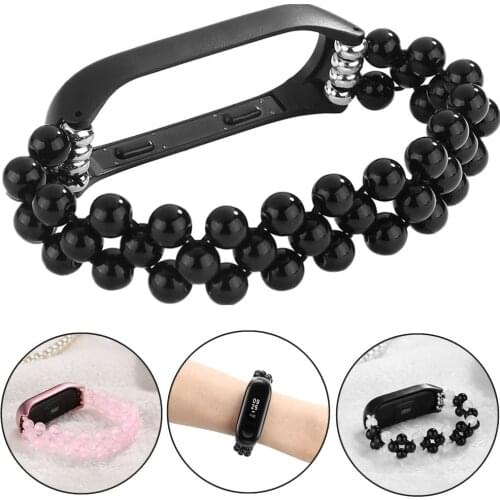 Beaded Jewelry Strap for Xiaomi Mi Band 5 4 3 Watchband Frame Women Fresh Fashion Stretch Bracelet for miband 5 Belt Accessories