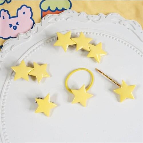 Kawaii Lolita Girl Yellow Star Hair Clip Hair Accessories Hairpin Women Headwear B1893