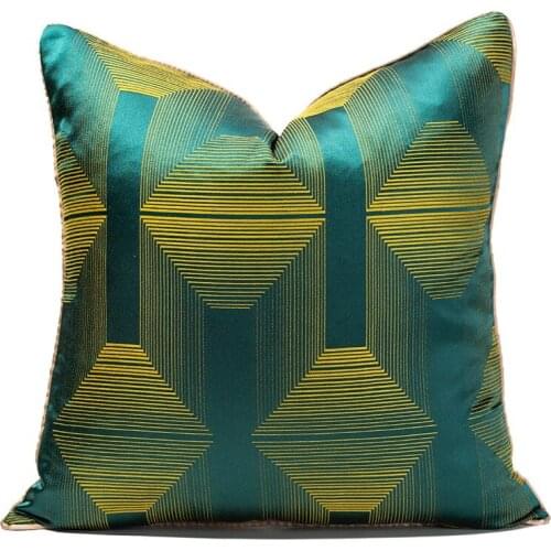 Green Throw Pillow Hugging Pillow Cover Polyester Geometric Pattern Printing Cushion Cover Sofa Cover Home Decor