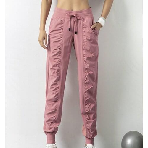 Womens Casual Sweatpants Casual Loose Elastic Quick-drying High Waist Drawstring Pocket Sweat Pants Fitness Joggers Pants