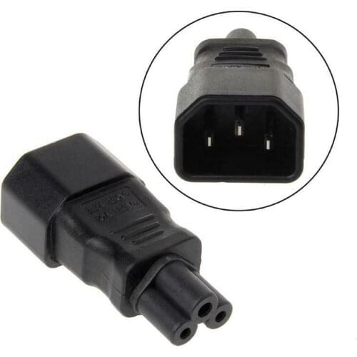 1 PC Plug Converter Adapter 15A/125V IEC 320 C14 3-Pin Male To C5 3-Pin Female Straight Power Plug Converter Adapter