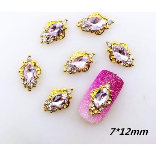 10pcs 3D Nail Art Decoration DIY Metal Nail Accessory Nail Styling tool Supplies Fancy Style with Glitter Crystal