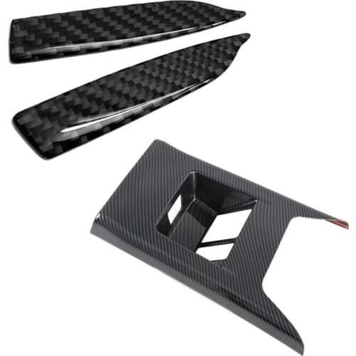 2Pcs Car Rearview Mirror Trim Side Mirror Protector Guard with Car Rear Armrest Box Seat Air Vent Outlet Cover Trim