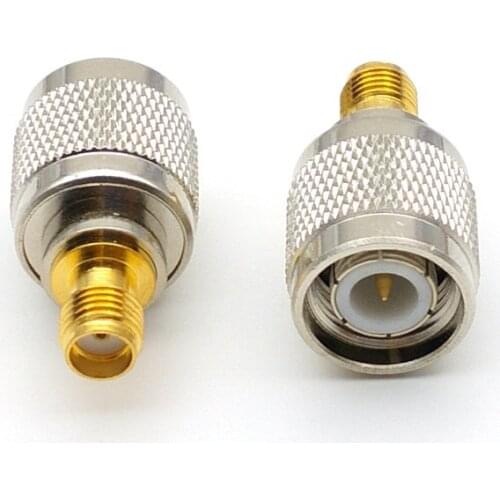 2PCS copper TNC Male Plug to SMA Female Jack RF coaxial adapter