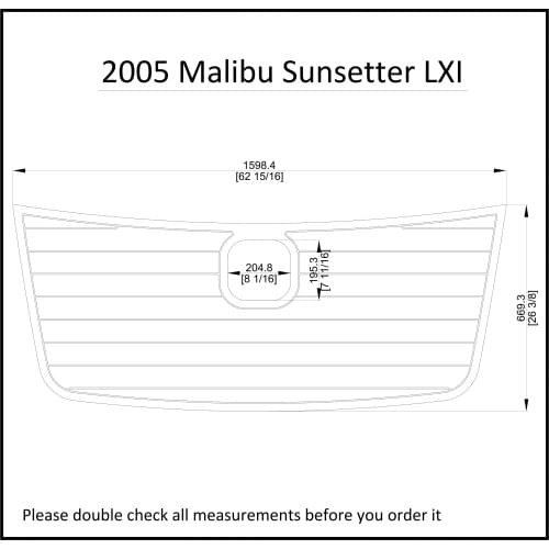 2005 Malibu Sunsetter LXI Swim Platform Pads Boat EVA Teak Decking 1/4" 6mm