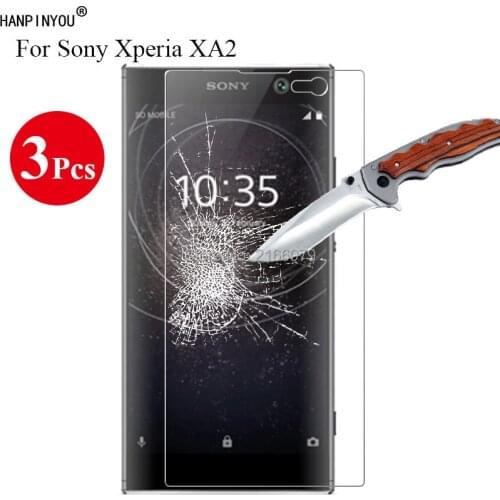 3 Pcs/Lot New 9H 2.5D Tempered Glass Screen Protector For Sony Xperia XA2 / Dual H3113 H3123 5.2" Protective Film + Clean Tools