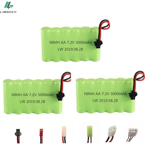 3000mAh 7.2v Rechargeable Battery For Rc toys Cars Rc Boat Tanks Train Robots Gun NiMH Battery AA 7.2v 2400mah Battery Pack 3pcs