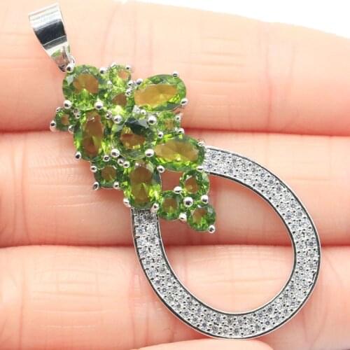 56x34mm Awesome Long Big Created Rich Blue Violet Tanzanite Jewelry Making Silver Pendants