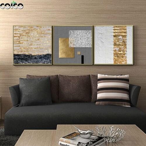 Gold Black Abstract Geometric Texture Canvas Picture Wall Art Living Room Posters Modern Aesthetic Print Painting Home Decor