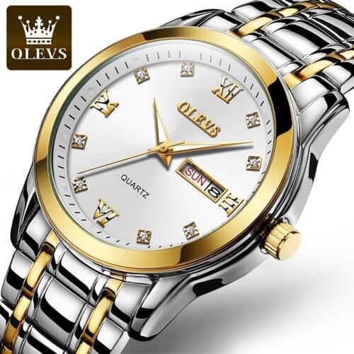 OLEVS Mens Quartz Watch Luxury Top Brand Multifunctional Mens Watches Business Fashion Waterproof Sport Wristwatch for Men Gift