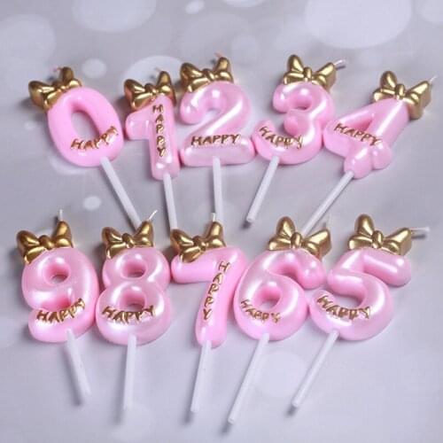 Baby shower birthday candle cake decoration digital girls princess creative net red romantic children cake decoration tools