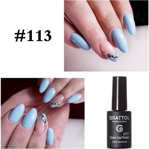 GRATTOL professional 9ml Gel Polish No Wipe Top Coat UV LED Gel #113 Varnish Semi Permanent Vernis Soak Off Nail Art UV Gel
