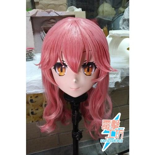 KM9204) Handmade Female Sweet Girl Resin Crossdress Outfit Cosplay Japanese Animegao Role Play Kigurumi Mask
