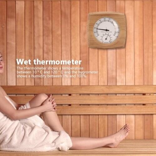 2-In-1 Indoor Wood Thermo-Hygrometer Thermometer Hygrometer Steam Room Sauna Steam Room Accessories Moisture Measurment Monitor