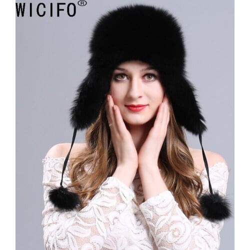 Korean version of the fox fur Lei Feng hat female autumn and winter warm fur hat earmuffs snow cap tide was thin ski cap