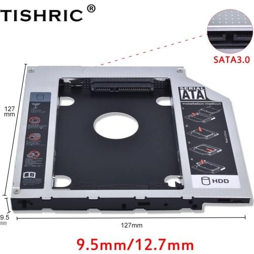 TISHRIC All Aluminum Hdd Caddy SATA 3.0 Hdd Enclosure 9.5mm 12.7mm Hard Disk Enclosure For Laptop CD-ROM DVD-ROM Optical Bay