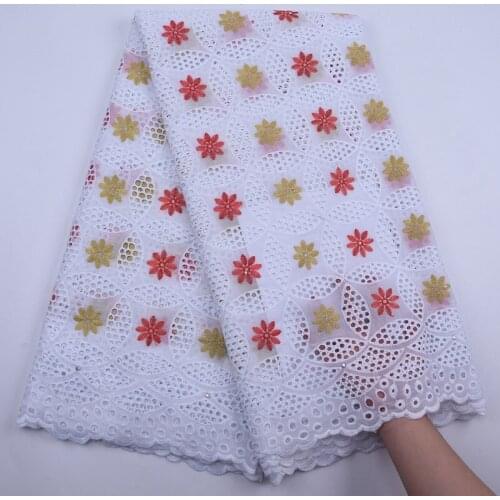 Top Selling 2020 African Lace Fabric Embroidery Punch Dry Lace Fabrics High Quality Cotton Lace Fabric For Wedding Dress S1775