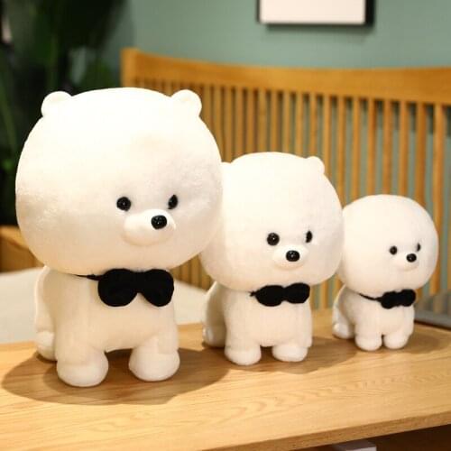 Small Dog Doll Simulation Pomeranian Plush Stuffed Animal Dog Child Birthday Christmas Gift Appease Kid Sleeping Room Decoration