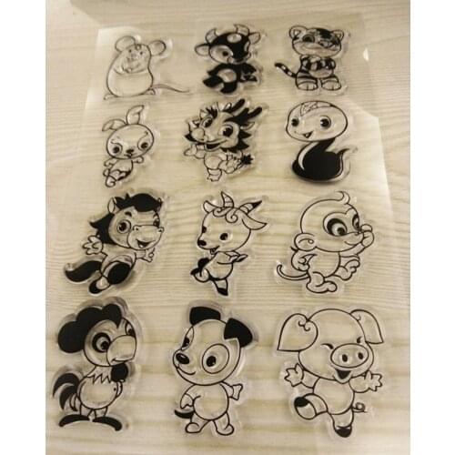 Cute Little Cartoon Animal Transparent Clear Silicone Stamps for DIY Scrapbooking/Card Making/Kids Fun Decoration