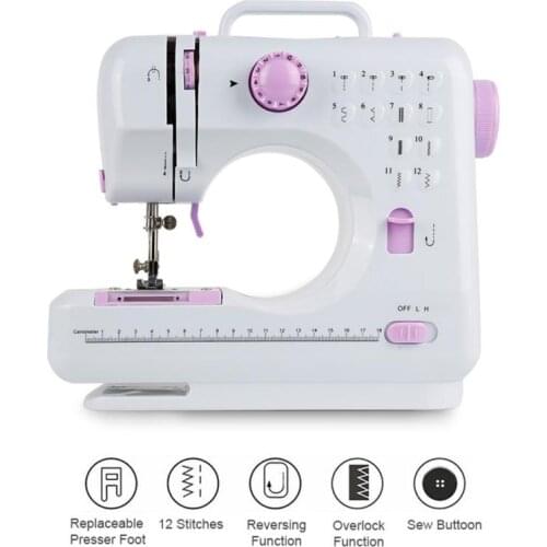 Multifunctional Electric Sewing Machines 12 Built-in Stitch Patterns Mini Portable Household 505 EU Sewing Machines HWC