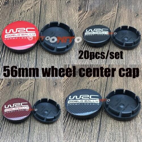 56mm 2.2inch 3D WRC Decal Emblem Label 20pcs/set Wheel Center Cap Decoration Accessorie Rim Cover Wheel Hub Cap Car Styling
