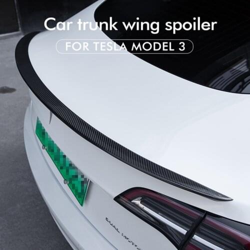 The New Car Trunk Spoiler For Tesla Model 3 2021 High-Performance Real Carbon Fiber Model S X Exterior Accessories Model Three