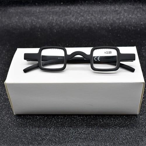 Unisex Germany Mini Black Reading Glasses Retro Vintage Small Square Frame Magnifier Eyewear Gift For Needle Top +1.5 +2.0 +2.5