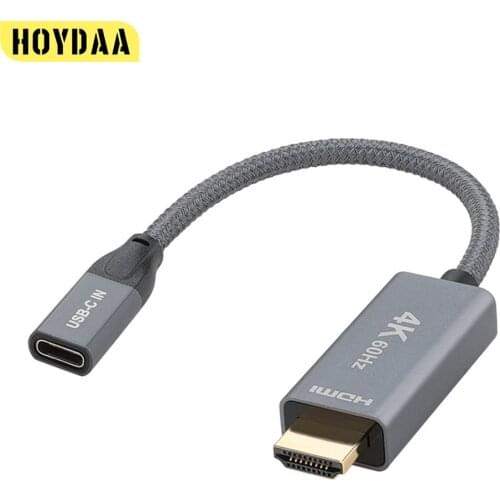 USB C To HDMI Cable Adapter Female to Male Type C 3.1 Converter 4K 60Hz Thunderbolt 3 Adapter for MacBook Pro Huawei Mate 30