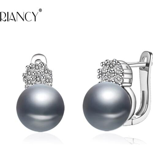 Fashion Natural freshwater black pearl ear clip charms bohemian style earrings for women wedding earring