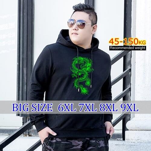 Fashion Green Dragon Printed Harajuku Streetwear Hip Hop Hoodie Sweatshirts Long Sleeve Oversized Loose Hoody Tops Big Size 9xl