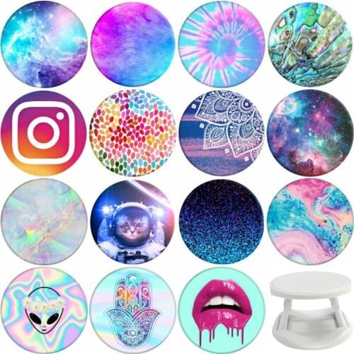 Universal APPLE Marble Stone Pattern Round Rotatable Попсокет Phone Holder держатель для телефона Portable Socket Pocket Stand