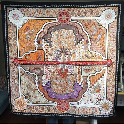 Vintage big 140 100 silk scarf big 100% Mulberry-Silk Scarf Square Silk Twill Scarf Hand Rolled Silk Scarf 140cm